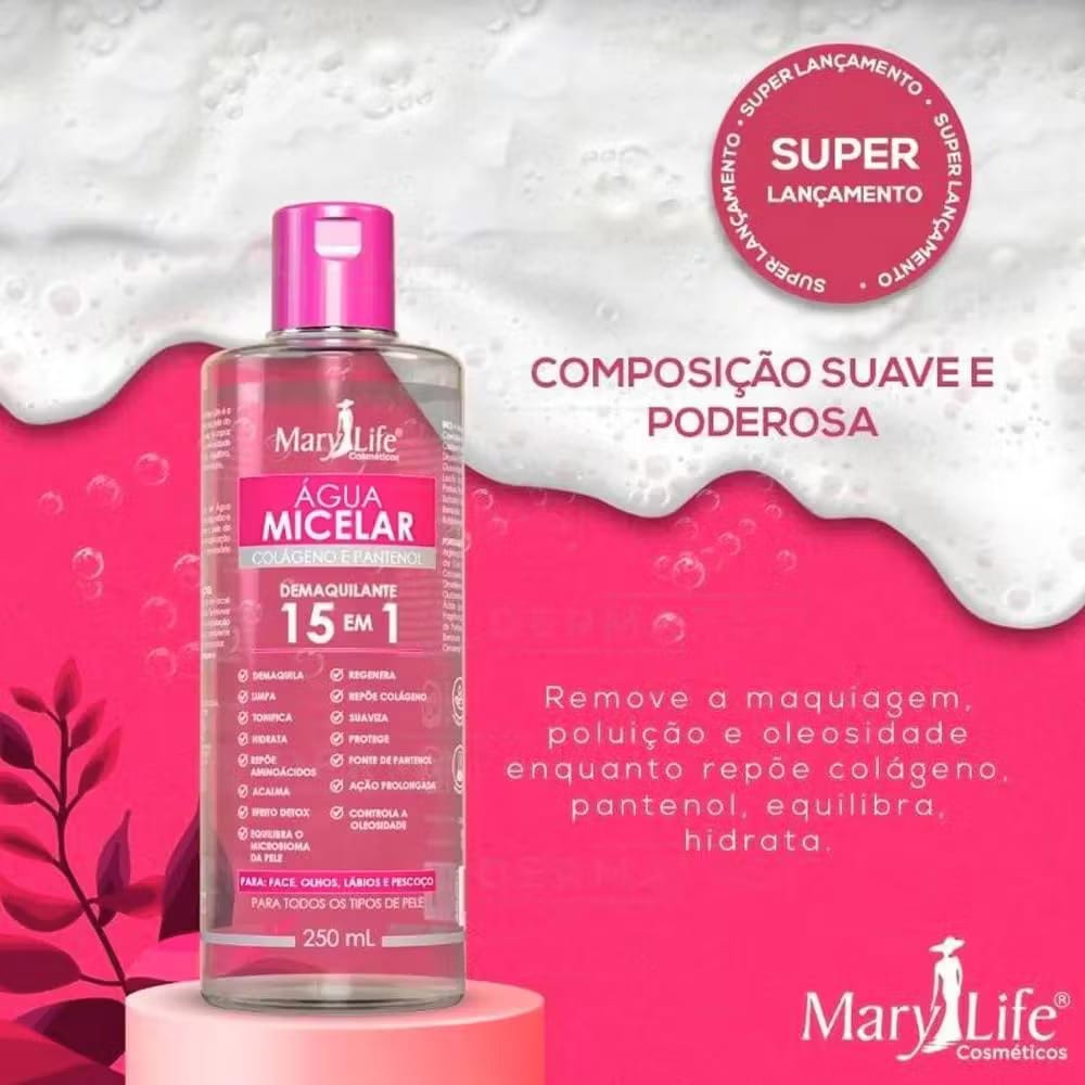 Água Micelar e Demaquilante Mary Life