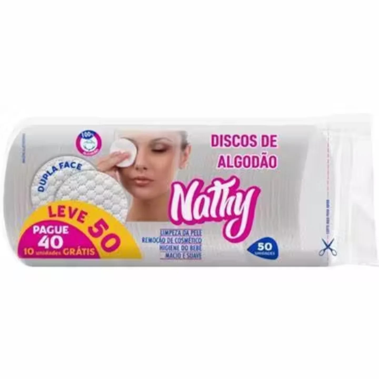 Disco de Algodão Nathy - Com 50 Unidades