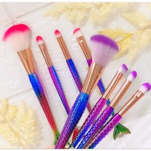 Kit com 4 Pinceis para Maquiagem Sereia.