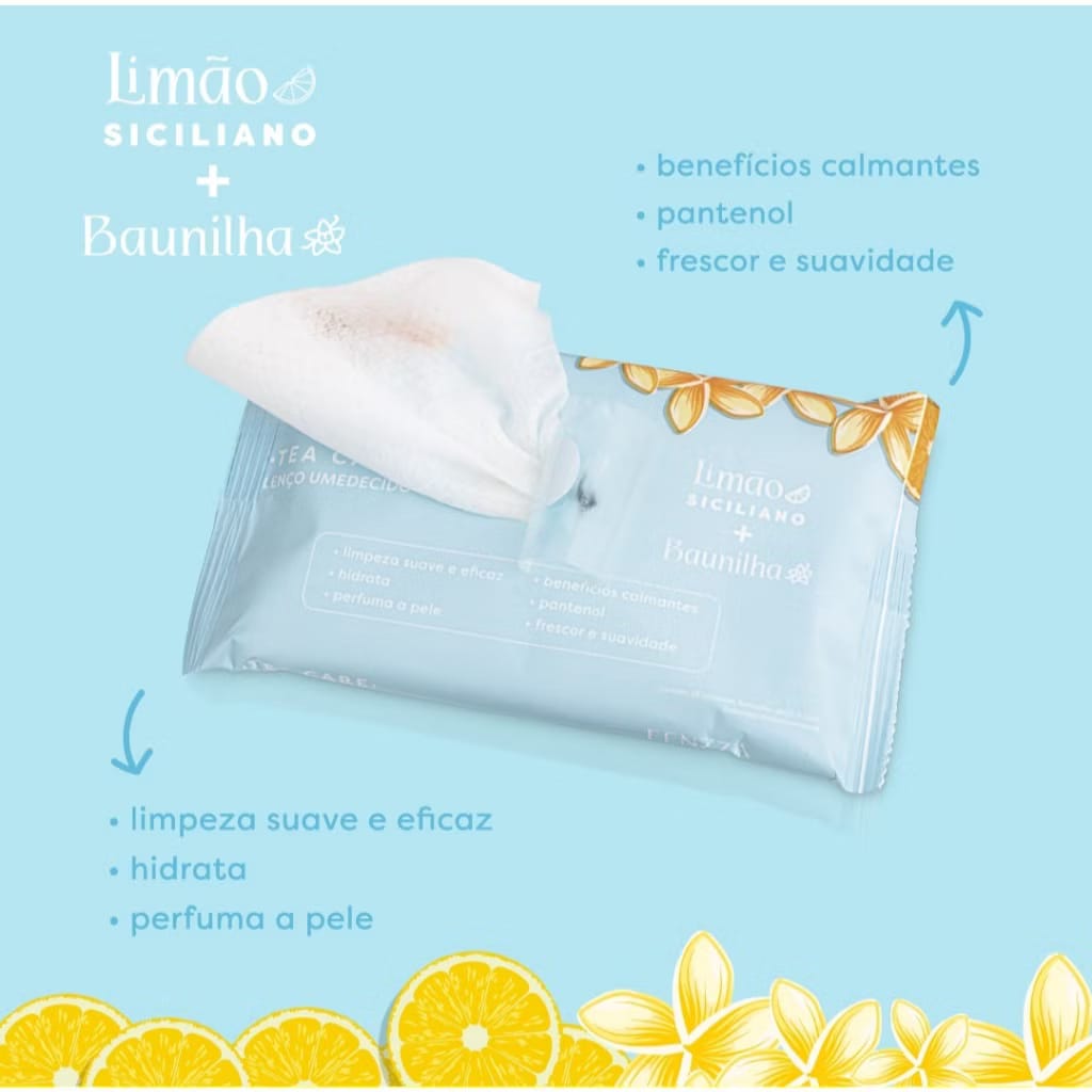Lenço Umedecido Hidratante e Limpeza Facial - Fenzza